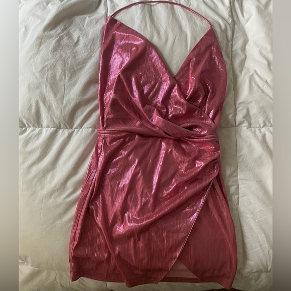 Superdown Missie Wrap Front Pink Mini Dress Size XS - Picture 4 of 10